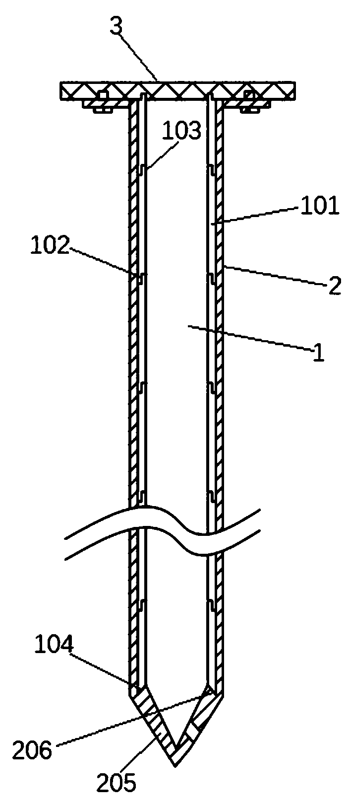 Sampling device for soil environment detection