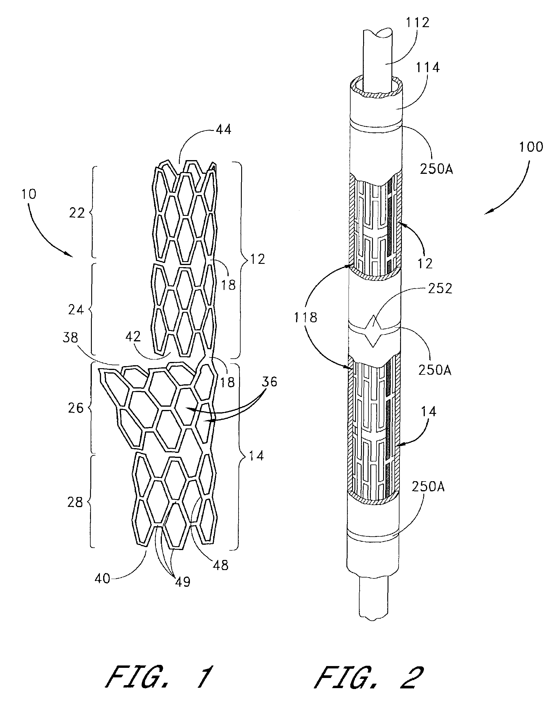 Noncylindrical drug eluting stent for treating vascular bifurcations