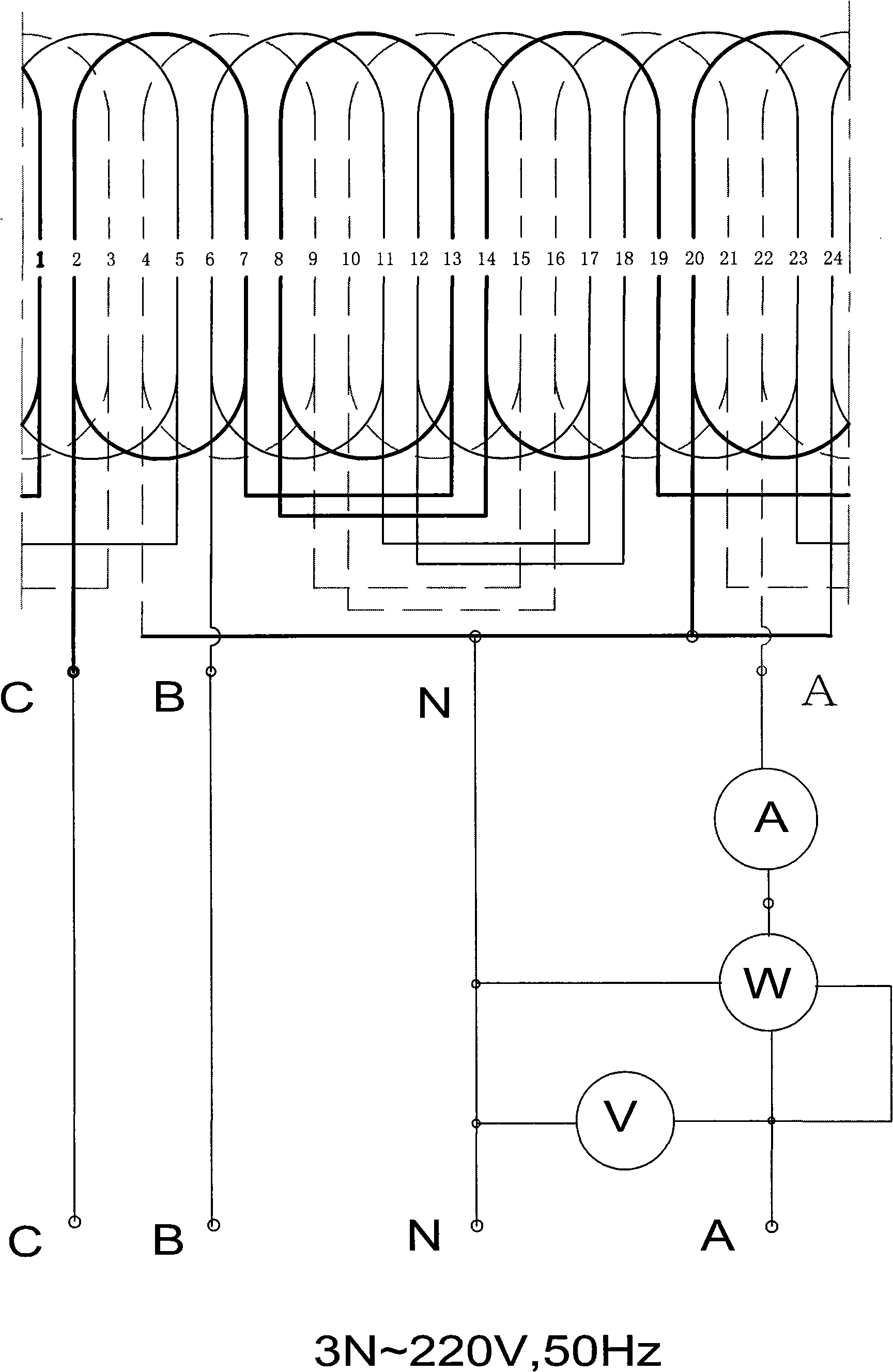 Electromagnetic design method for Y-wiring single phase capacitance run motor