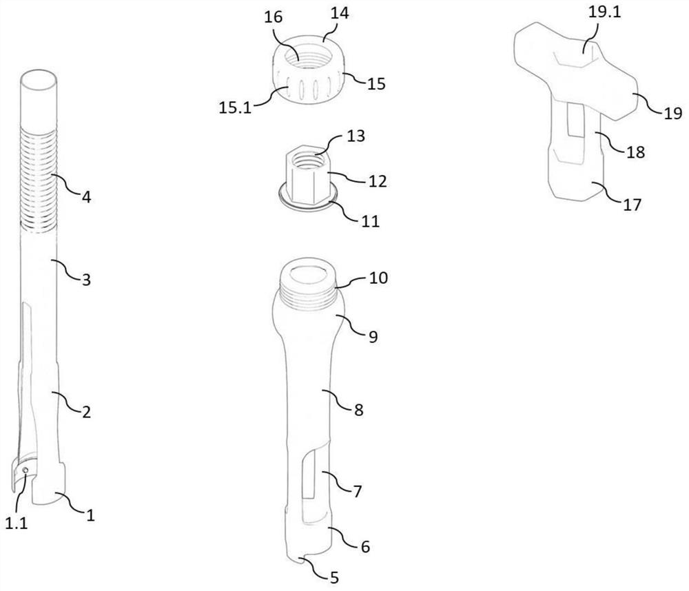 Pressing rod device for spinal deformity correction operation