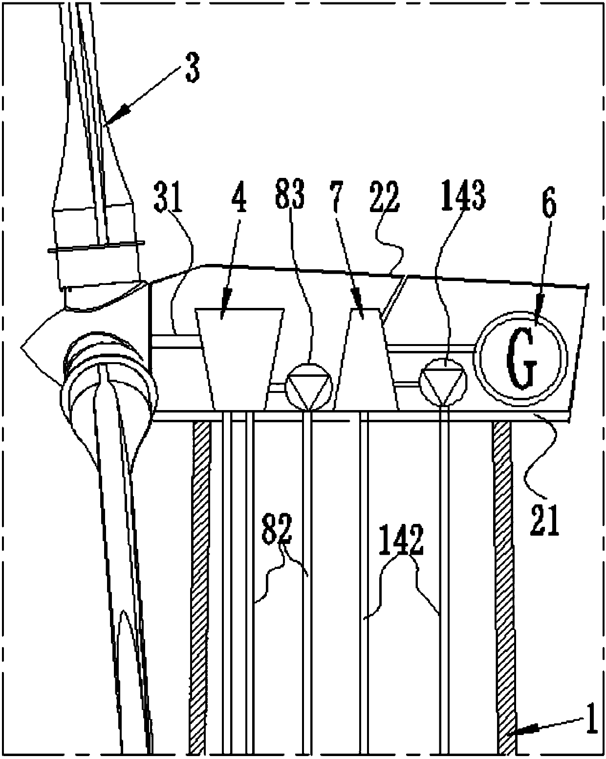 Air energy storage power generation system based on wind power kinetic energy