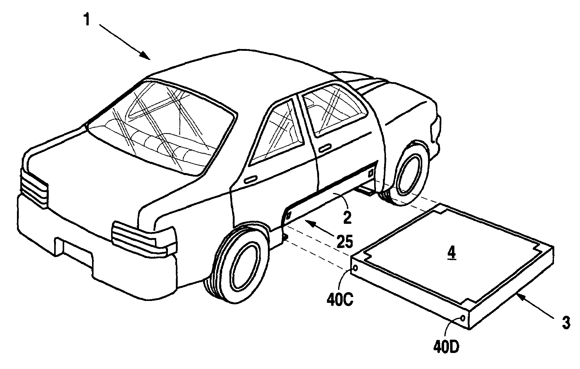 Electric vehicle chassis with removable battery module and a method for battery module replacement