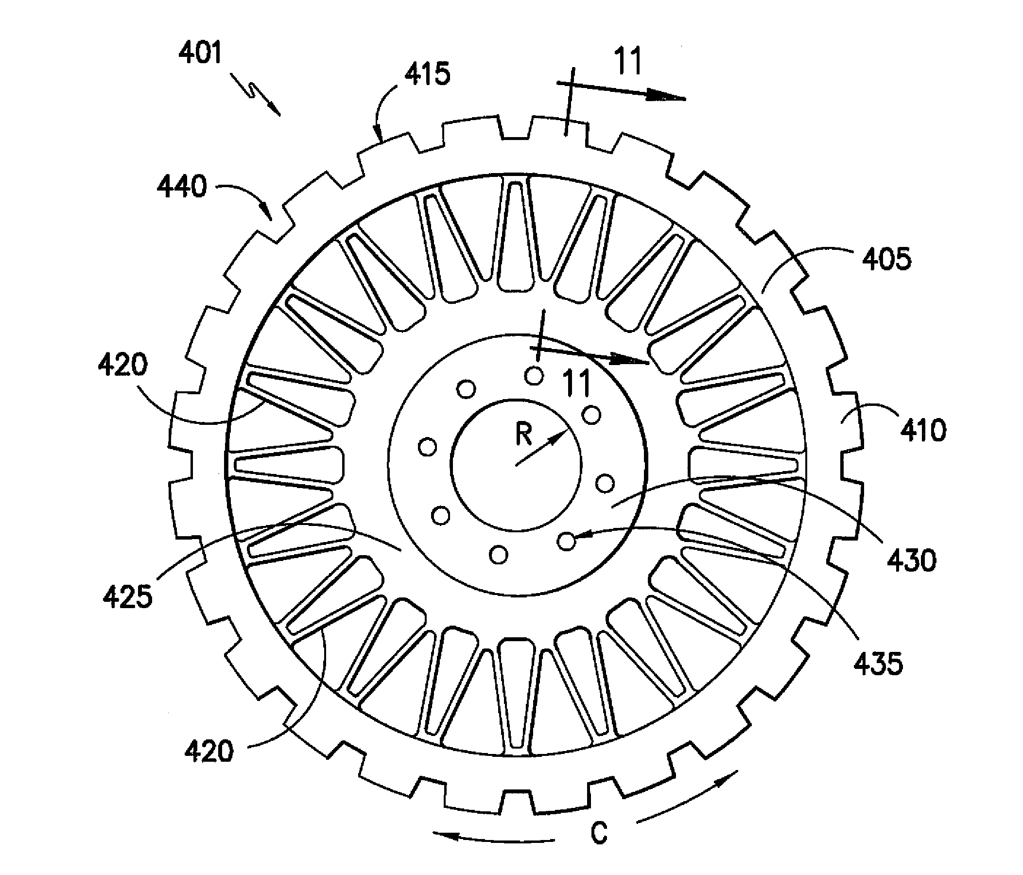 Structurally supported, non-pneumatic wheel with continuous loop reinforcement assembly