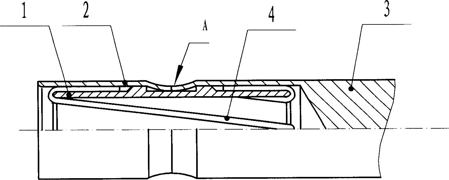 Singl-leaf revolving double-curve crown-strip ring and its process thereof