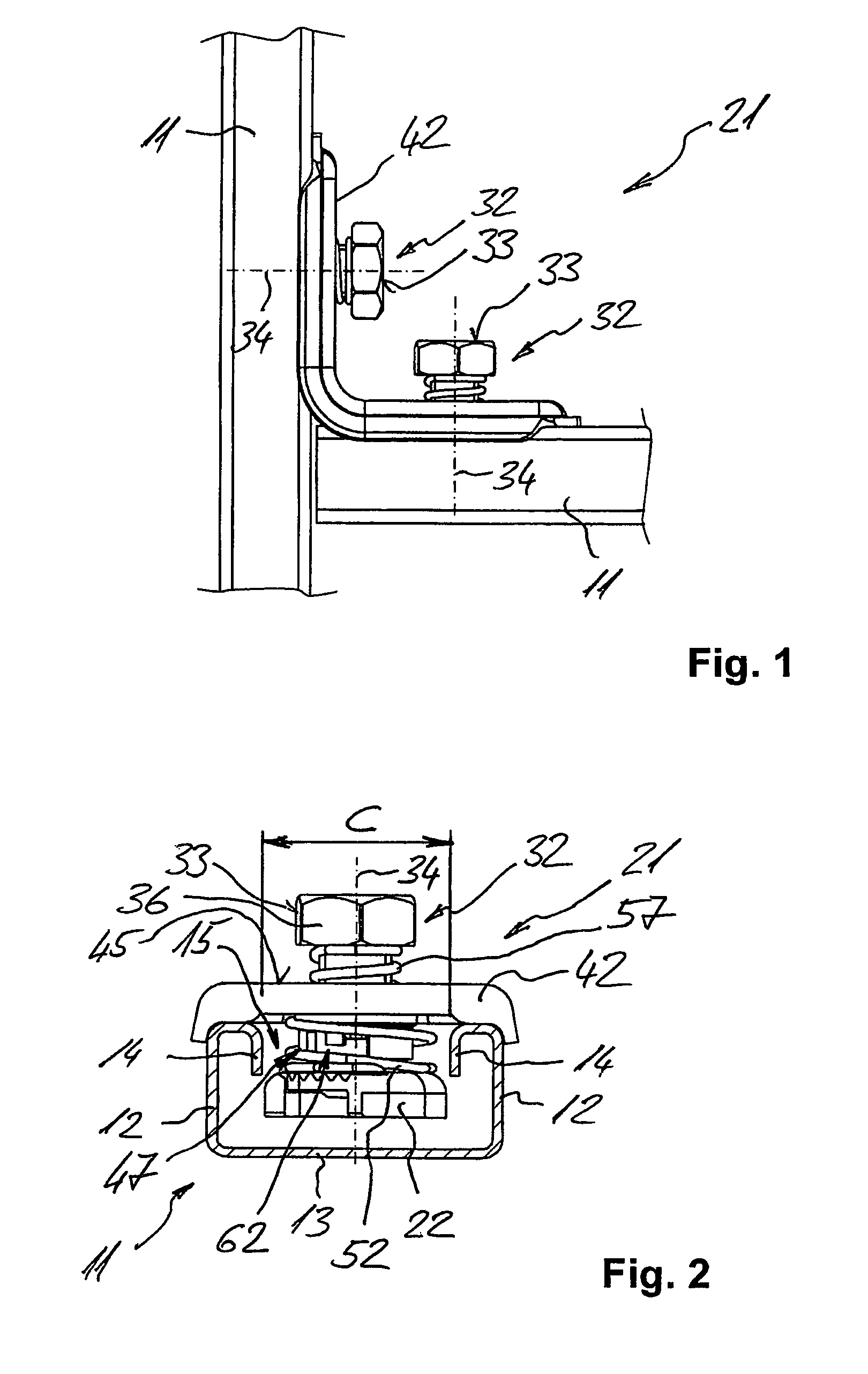 Fastening device for mounting on a mounting rail
