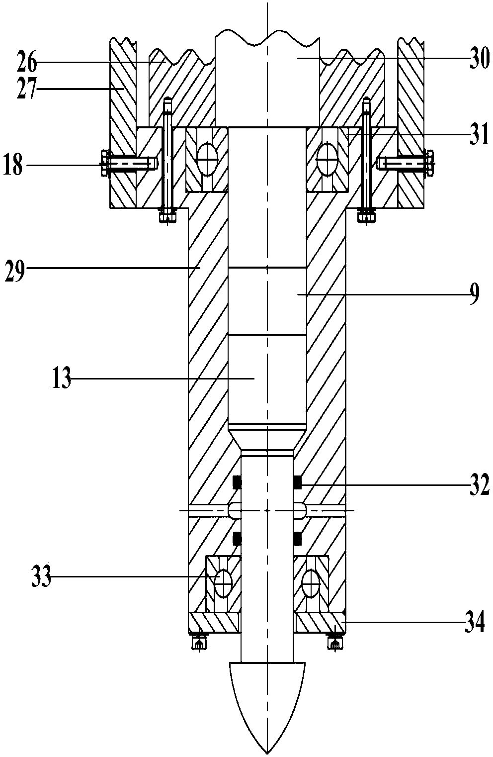 Internal channel ultrasonic vibration auxiliary internal spraying type electrolytic grinding system and method