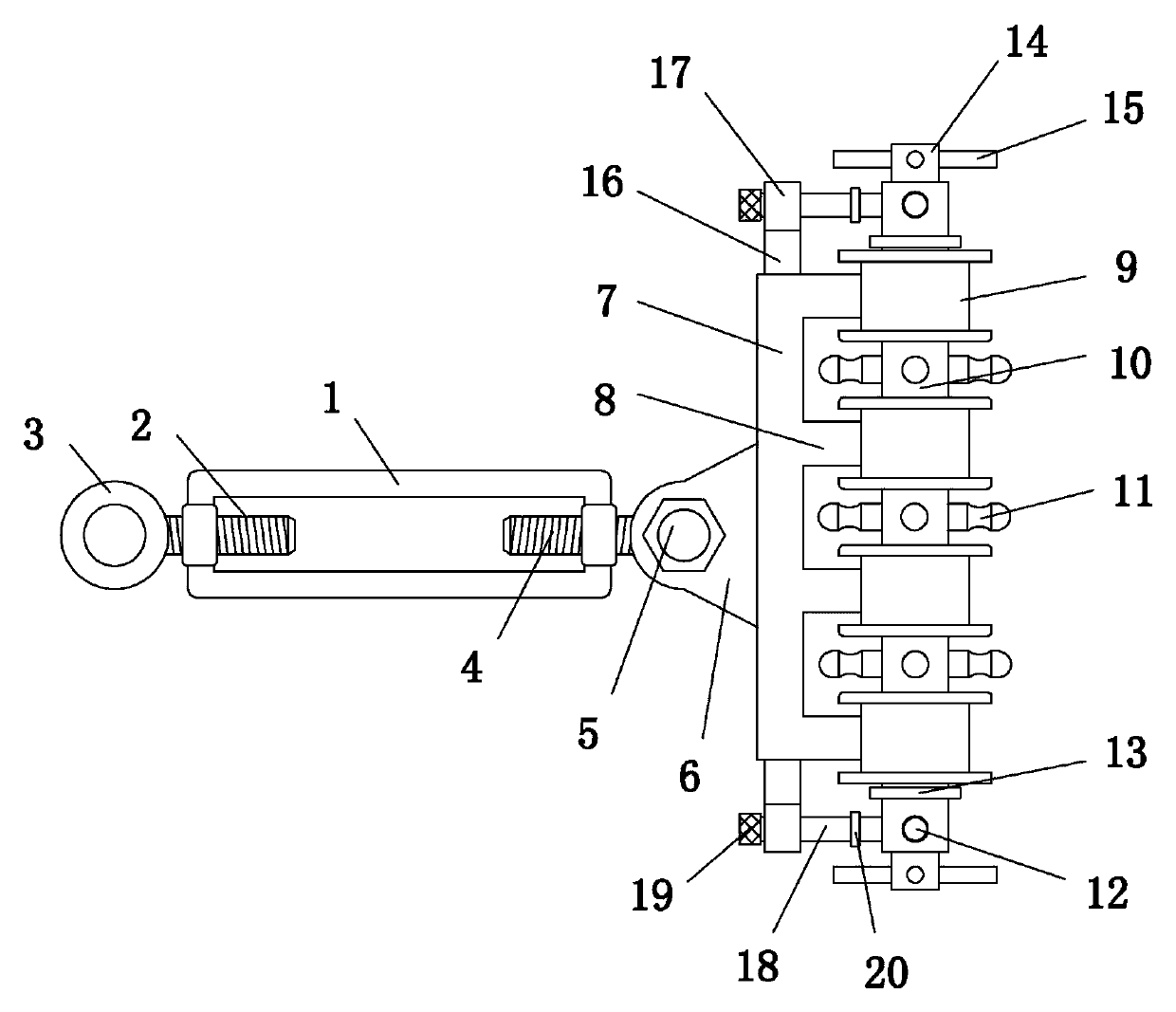 Strain clamp device for electric power engineering
