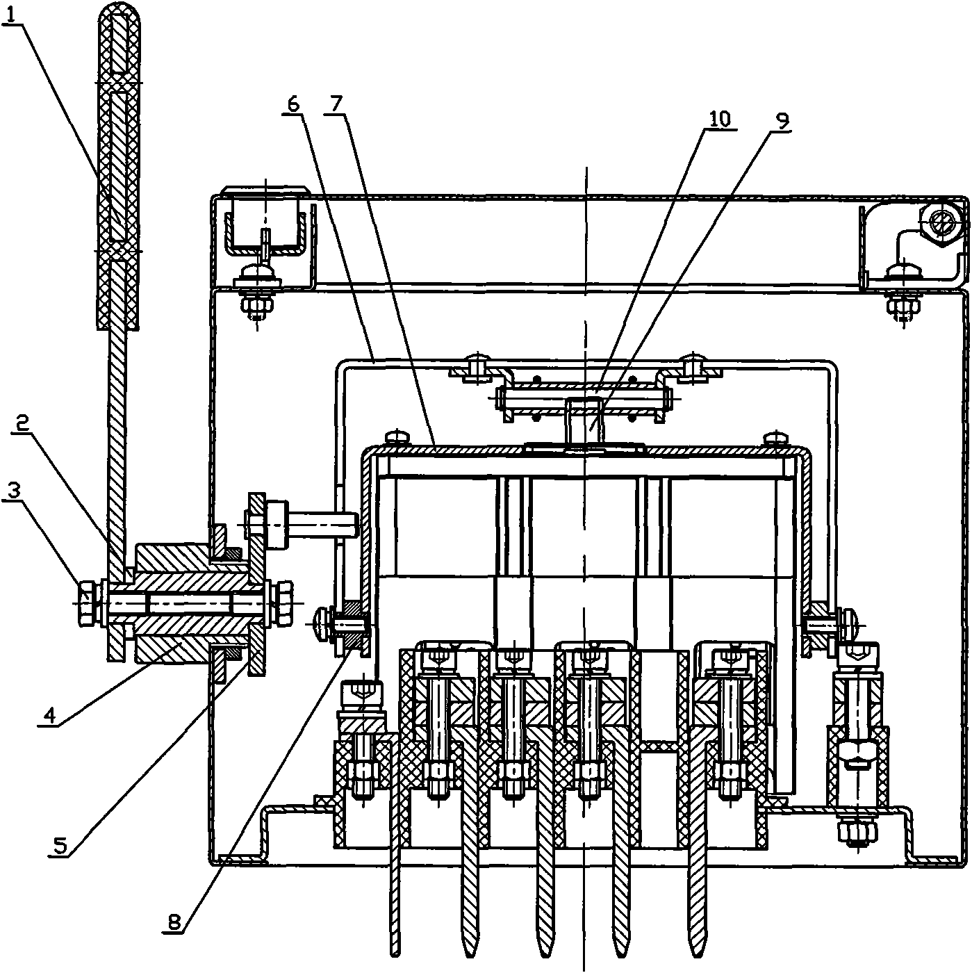 Manual operating mechanism of jack box