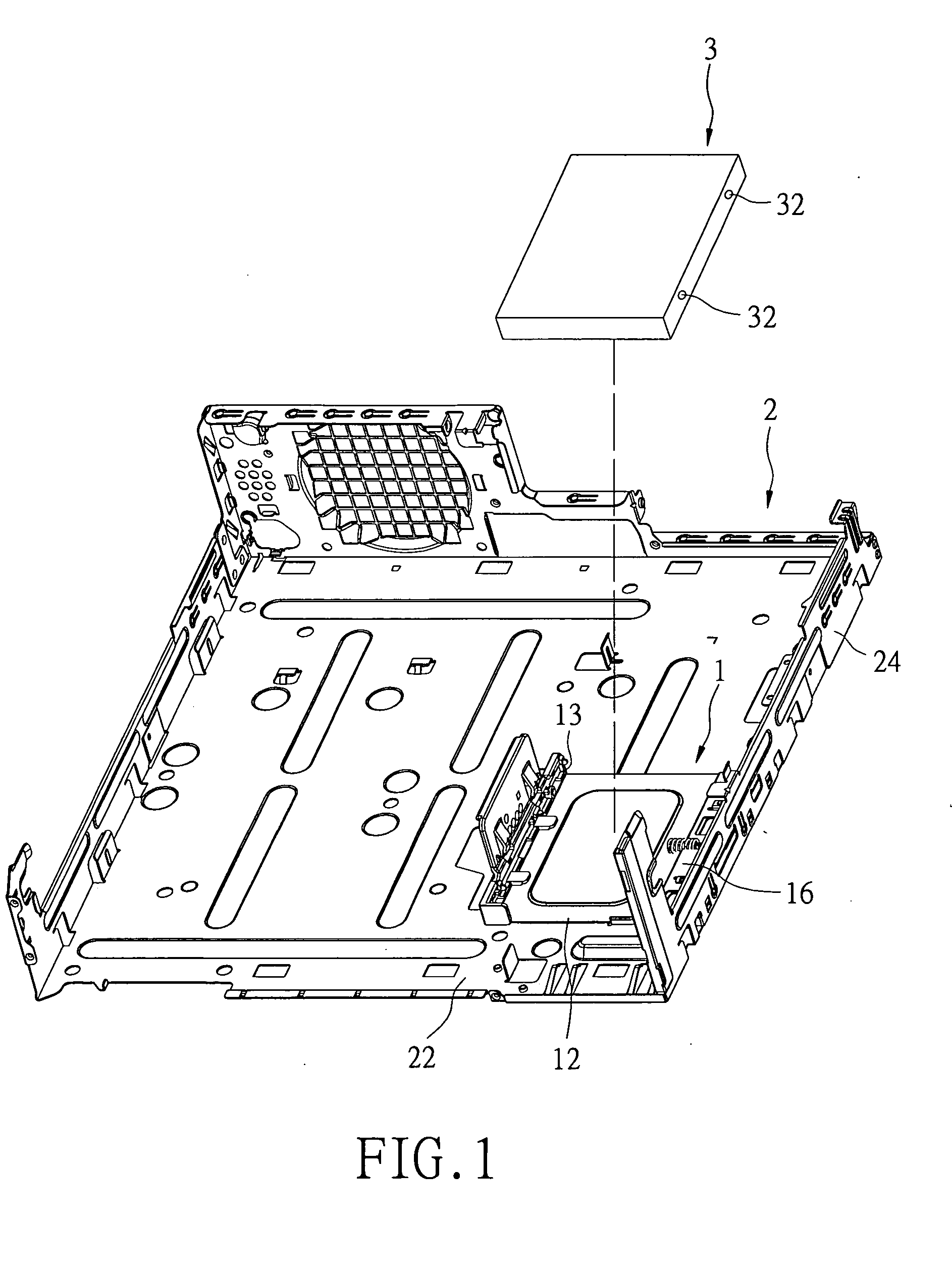 Retaining modular mechanism for a hard disk and a modular frame thereof