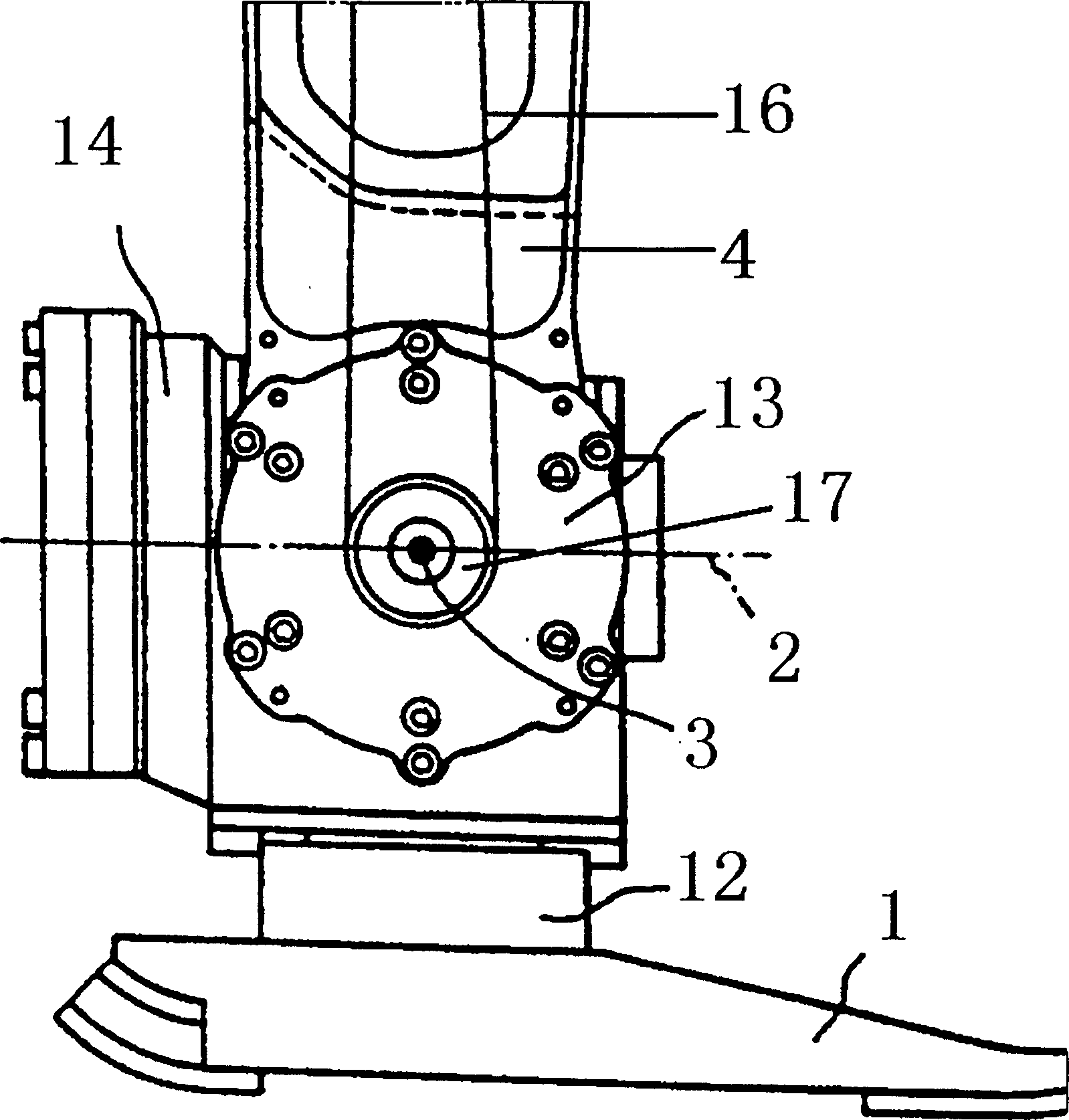 Ankle joint driving structure device for anthropomorphic robot