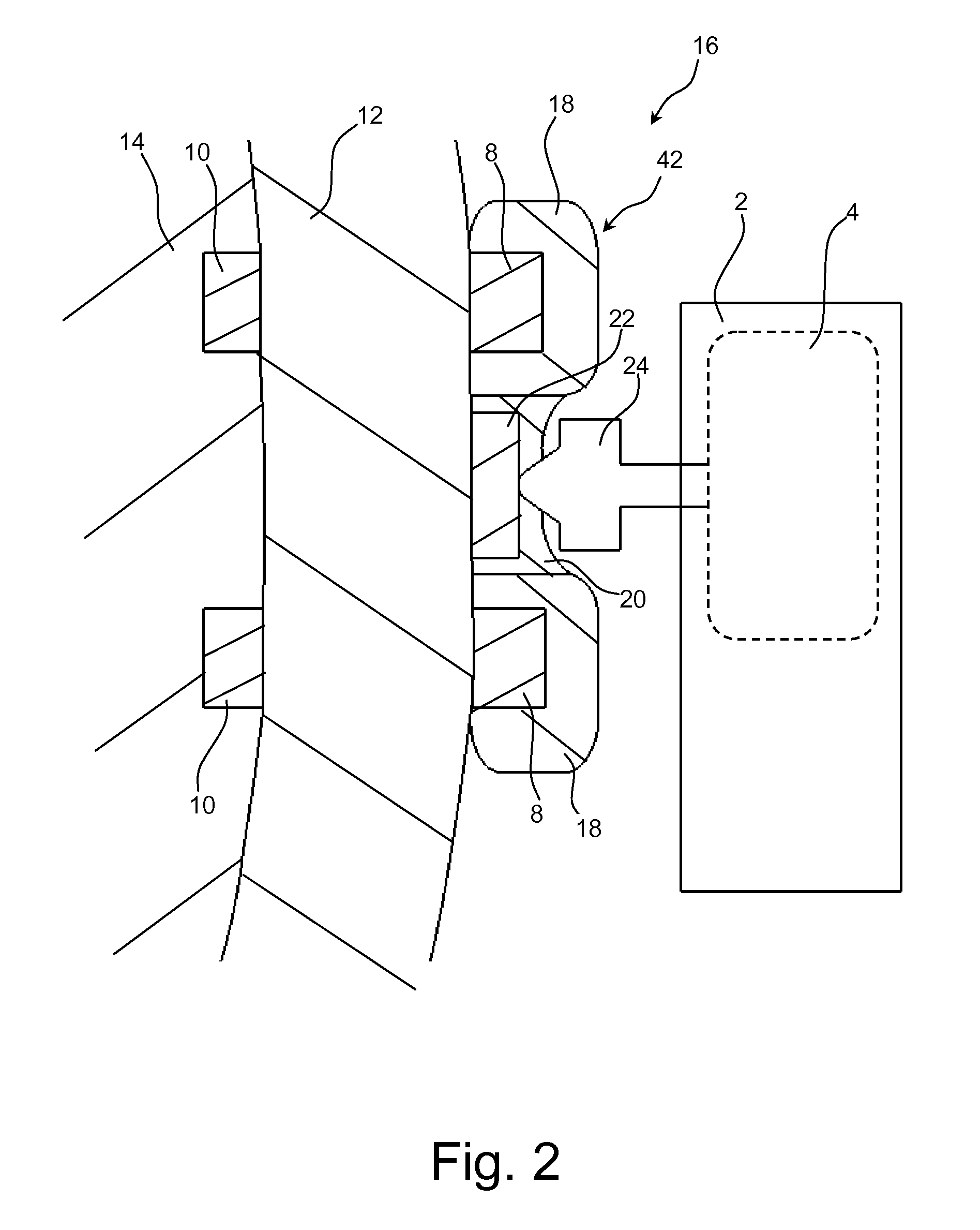 Holding unit for a vibration transmitter and a vibration transmission system using it