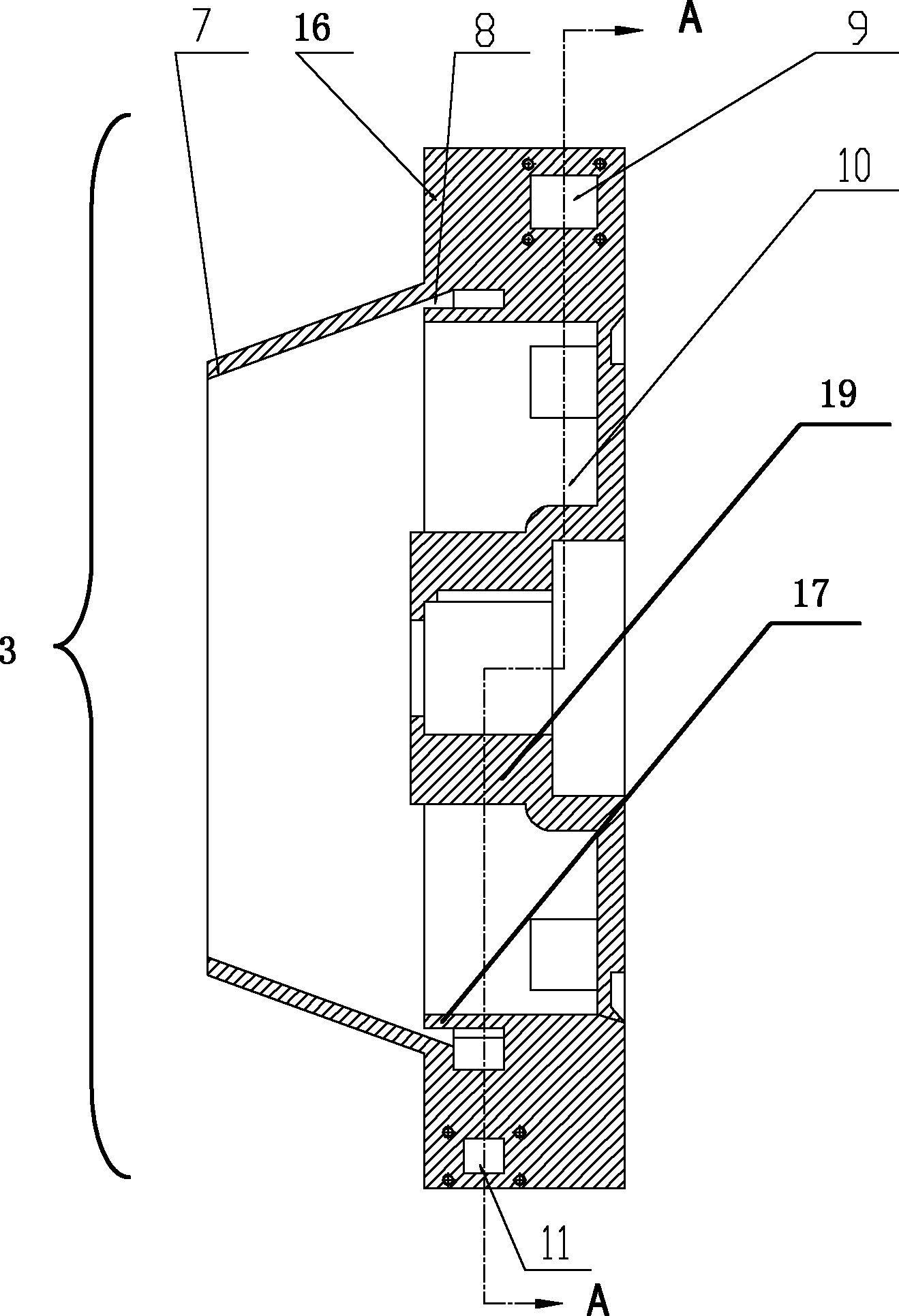 Gas-liquid rotary turbine separation device