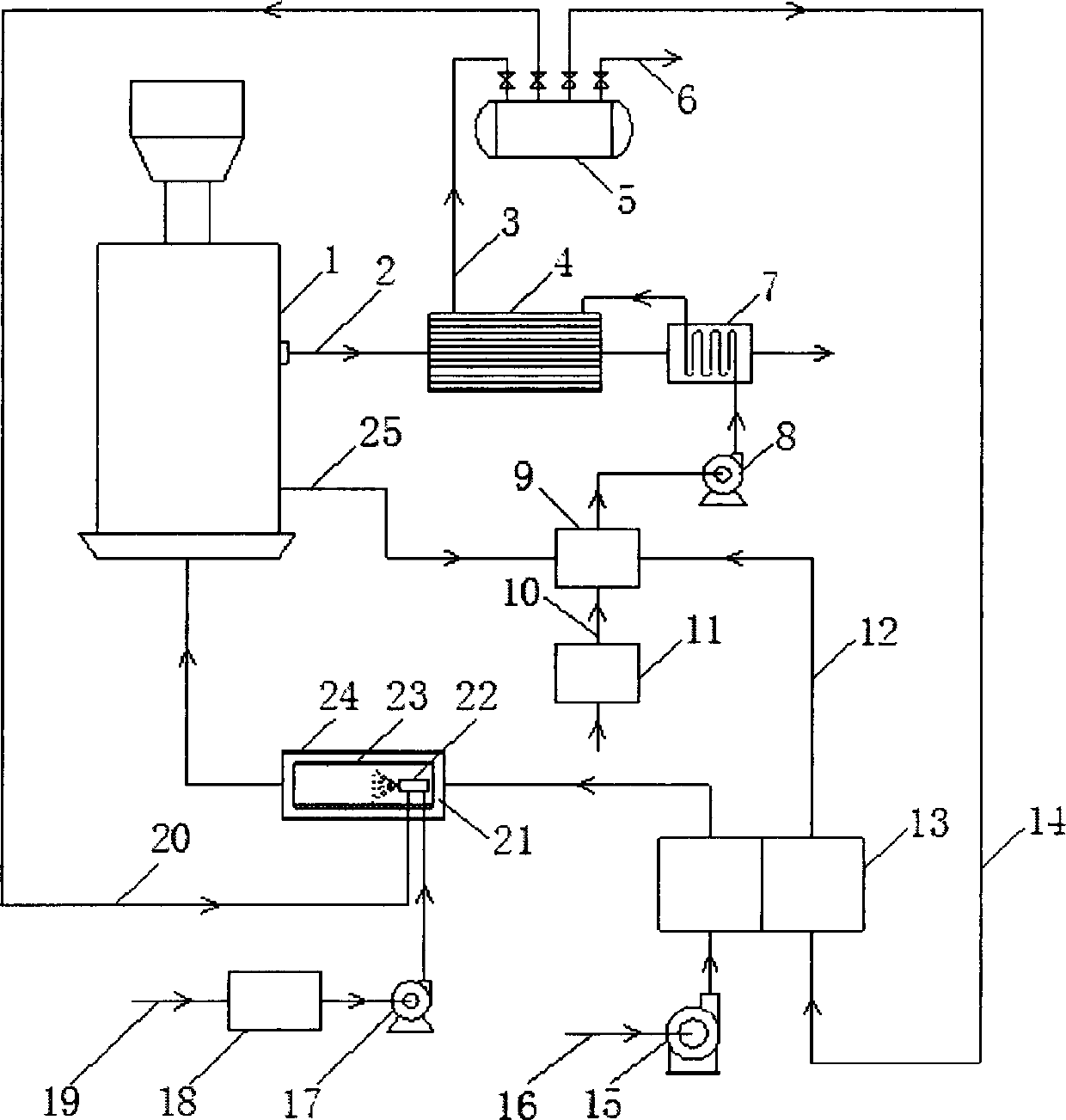 Treatment method for phenolic water produced by gas producer