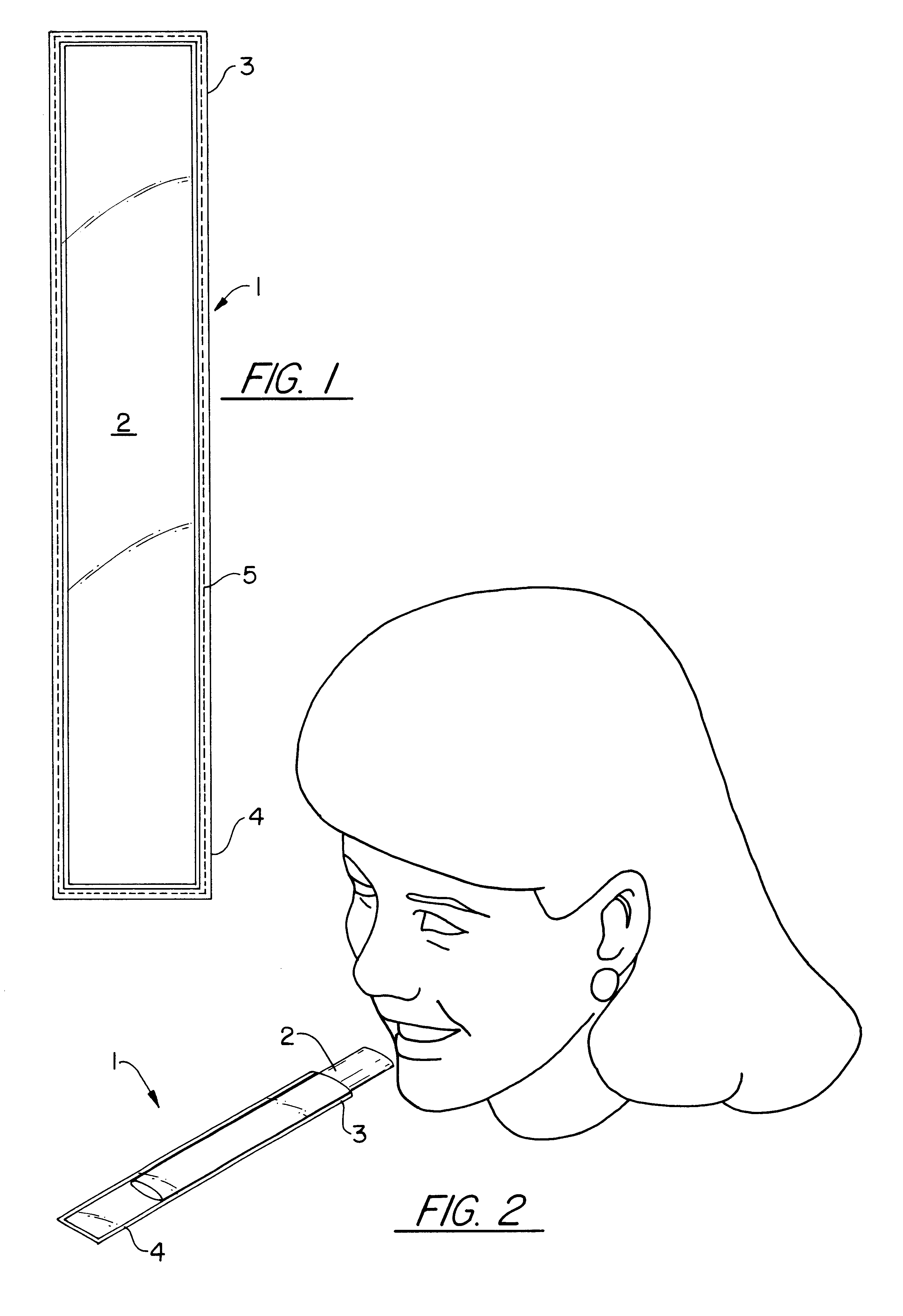 Frozen product and method of oral delivery of active ingredients