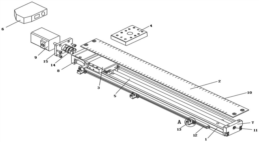 Embedded screw rod sliding table