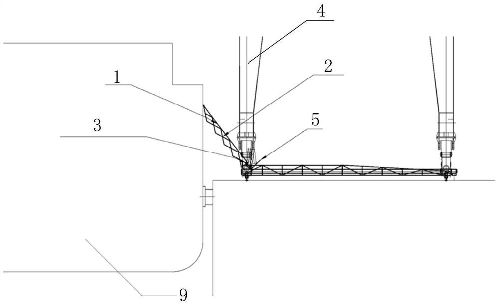 Bulk cargo wharf loading and unloading operation falling object recycling system