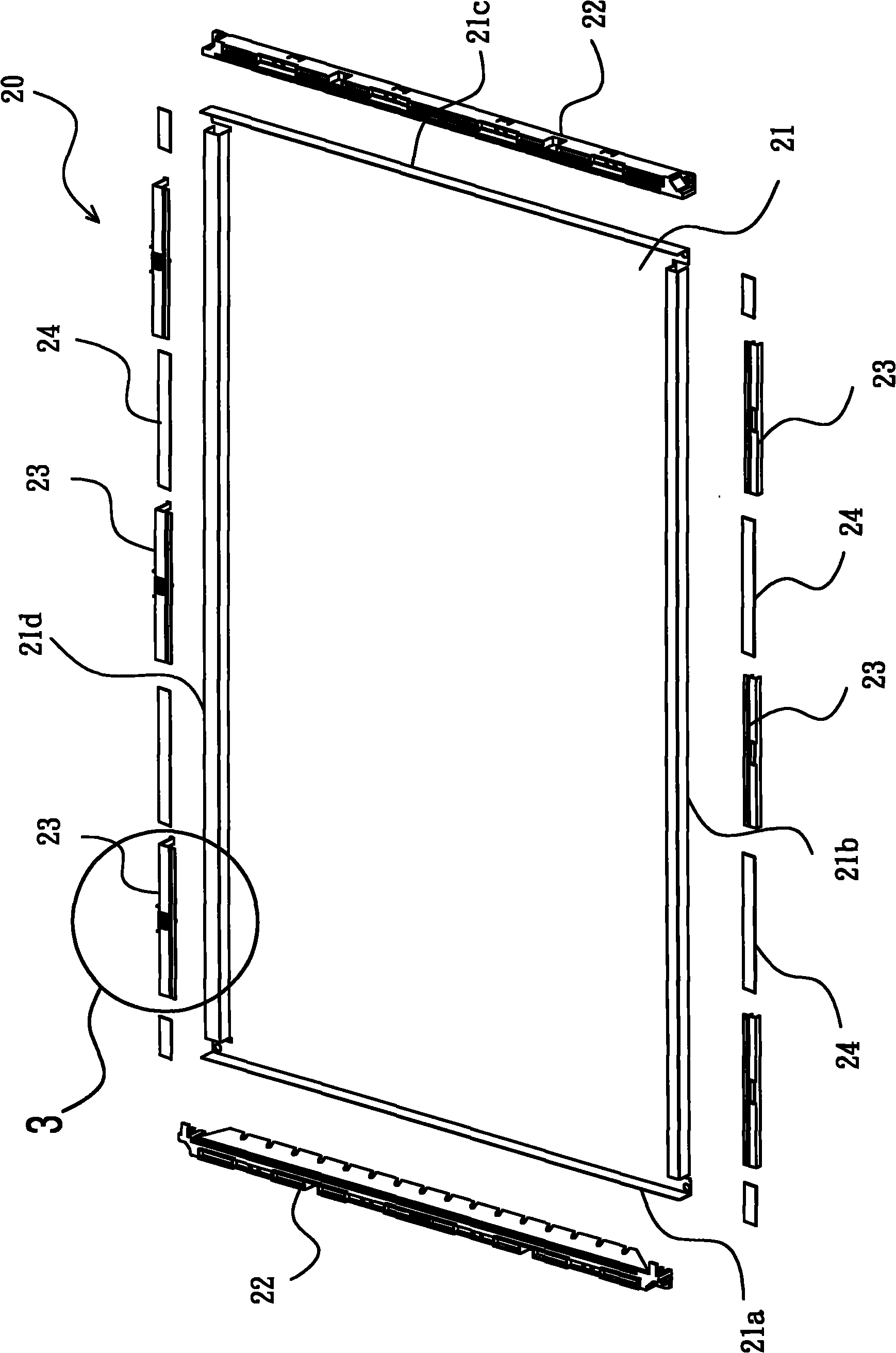 Backlight module and rubber frame unit structure thereof
