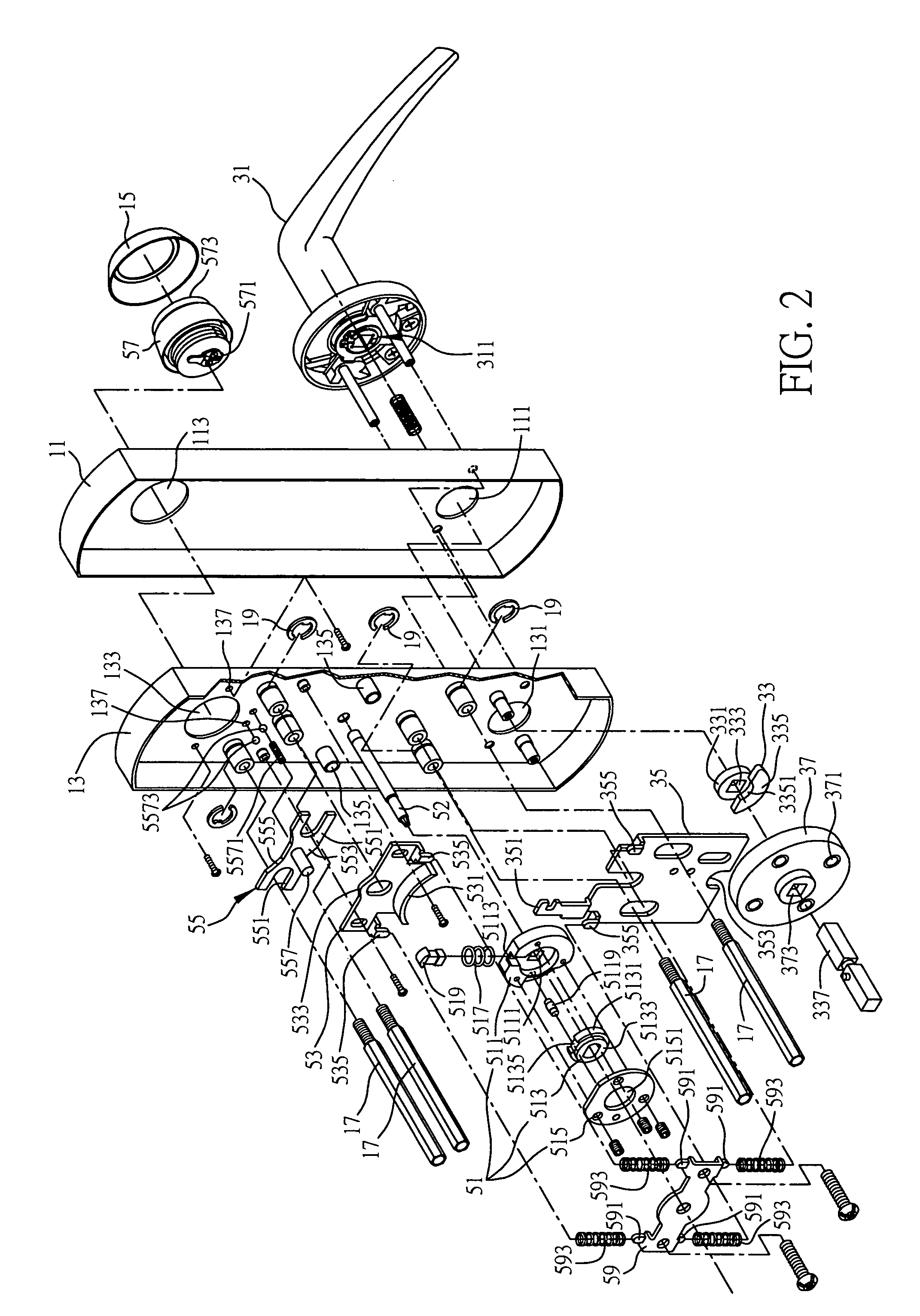 Door lock transmission mechanism