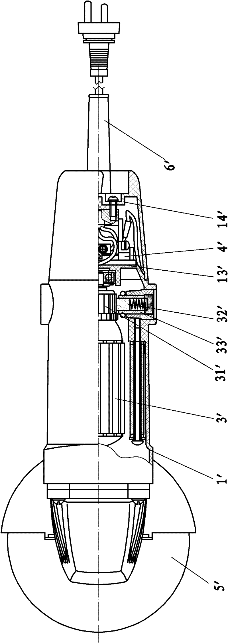 Handheld electric angle grinder