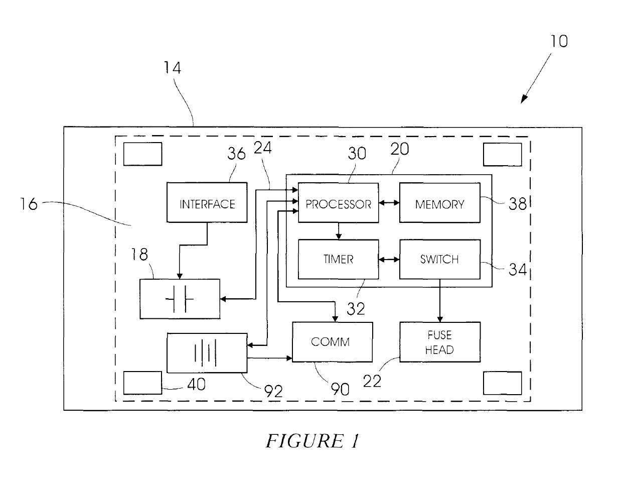 Booster comprising a printed electronic circuit