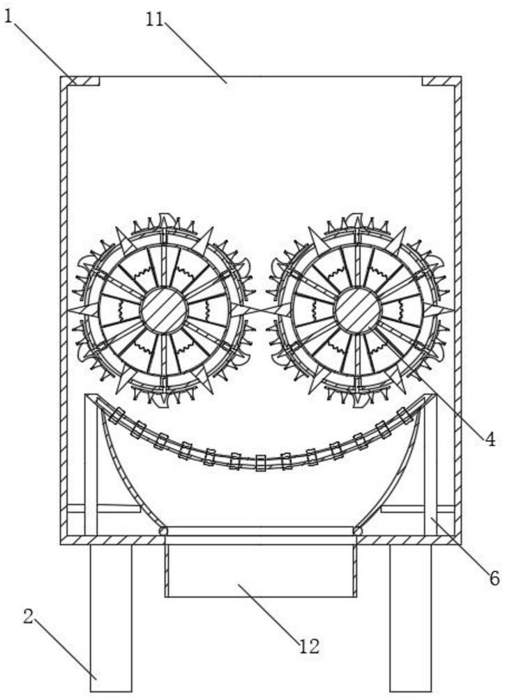 Tire crushing, recycling and regenerating device for waste rubber tire based on new energy automobile