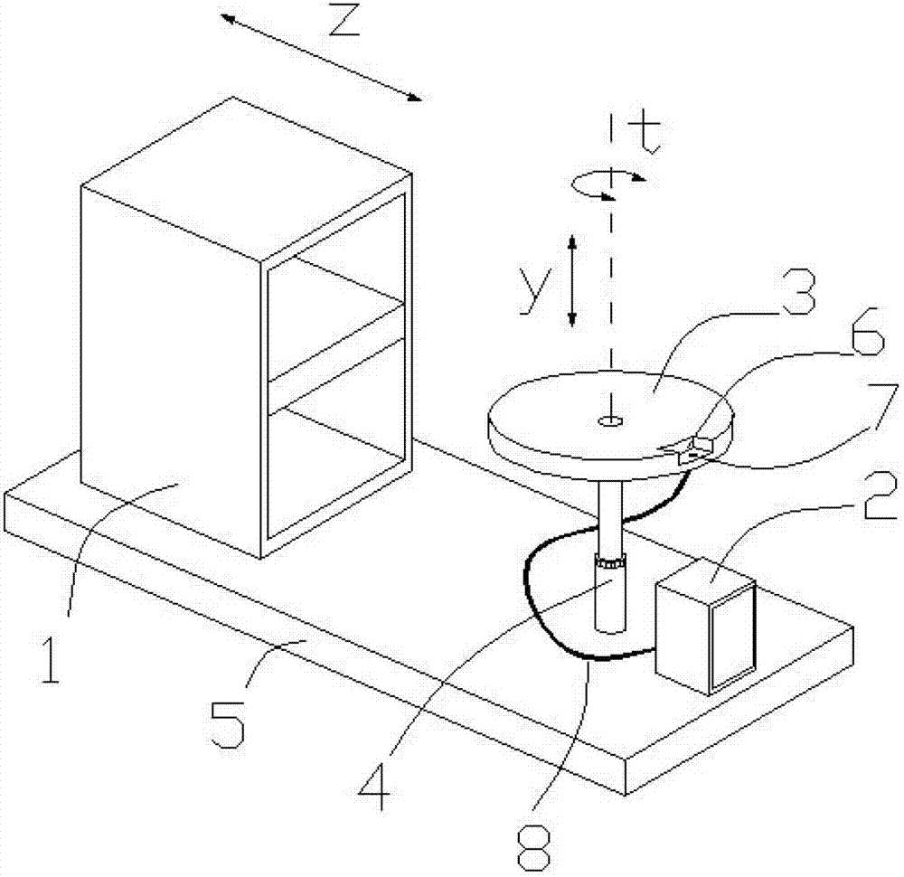 Electromagnetic positioning splicing apparatus and method for coded light three-dimensional measurement