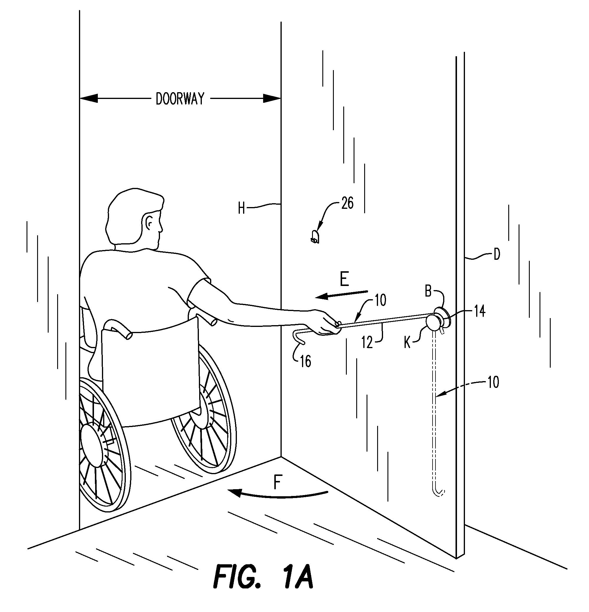 Door opening device for a handicapped person