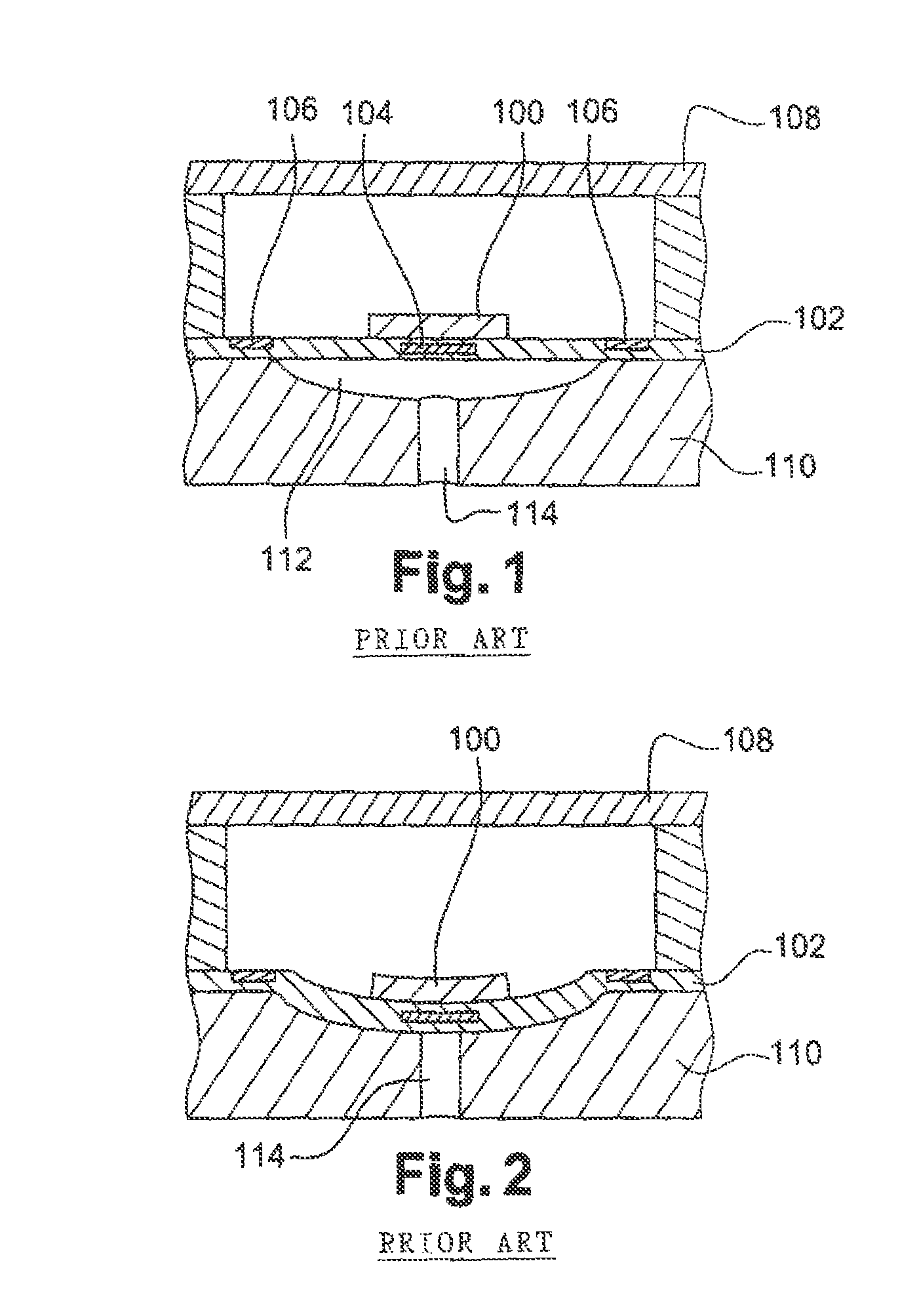 Method for producing a non-planar microelectronic component using a cavity