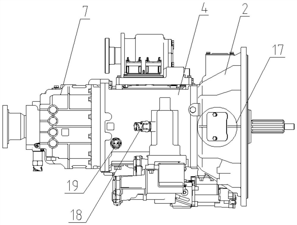 Six-gear electro-hydraulic AMT assembly