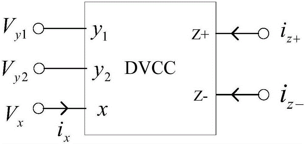 Differential voltage type current conveyor and biquad filter circuit