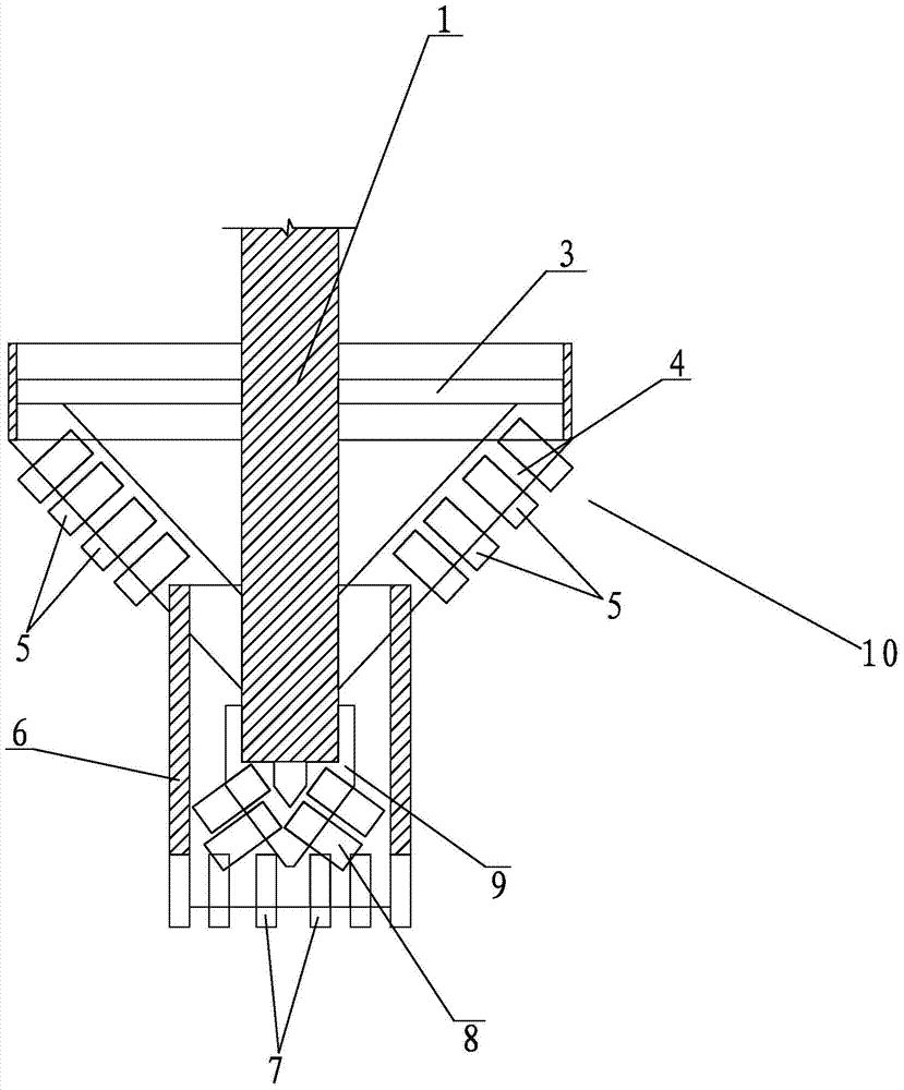 Single-waist multi-leaf hose bit for bored pile and drilling construction method thereof