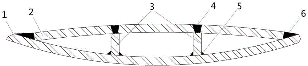 Large length-width ratio hollow-out type fixing guide vane