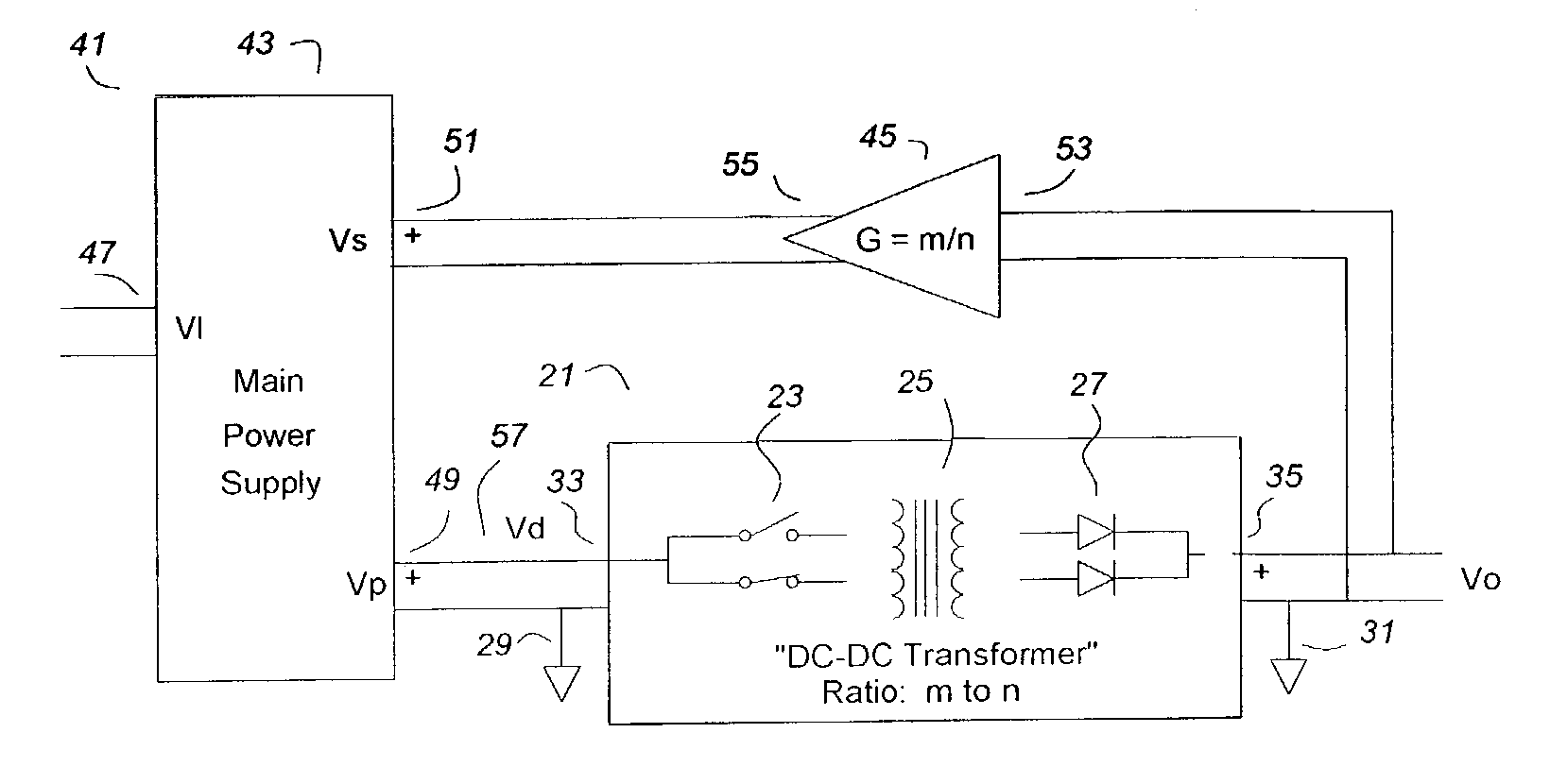 Method and apparatus for stabilizing "DC-DC Transformers" in a distributed power system using remote sense