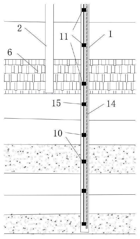 Ground double-hole combined water inrush prevention method for overlying strata movement monitoring and bed separation water drainage
