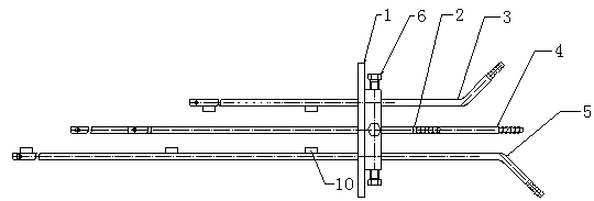 Multipoint grid method flue gas mixed sampling device