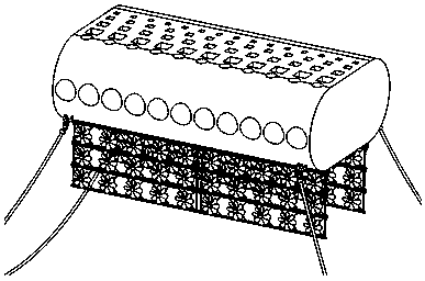 Moon-pool protection device for flow chocking and wave absorbing, and system
