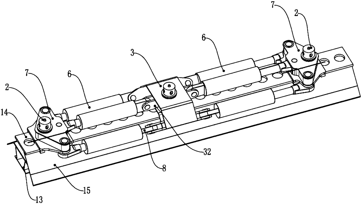 A detection device for a hydraulic lifting mechanism of an offshore platform