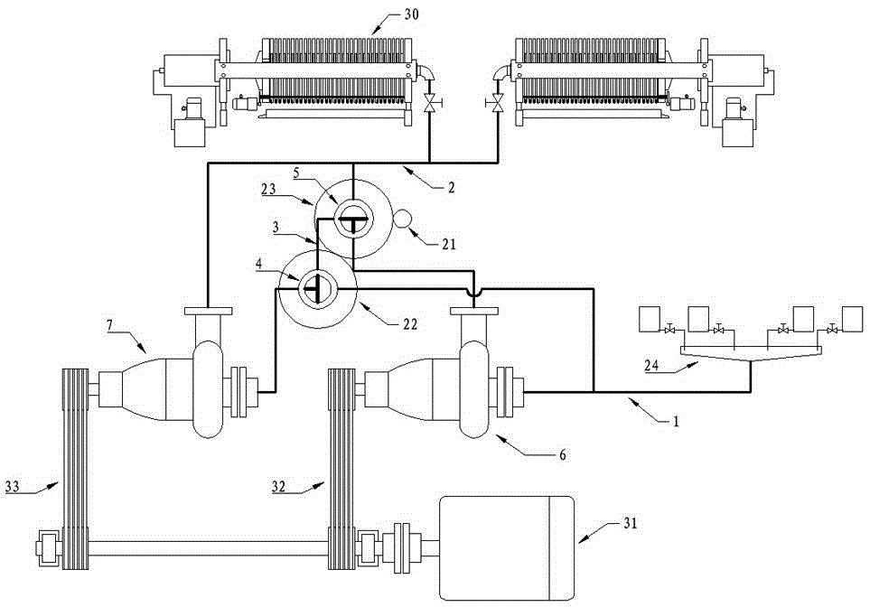 Combined and efficient filter pressing device in electrolytic zinc process