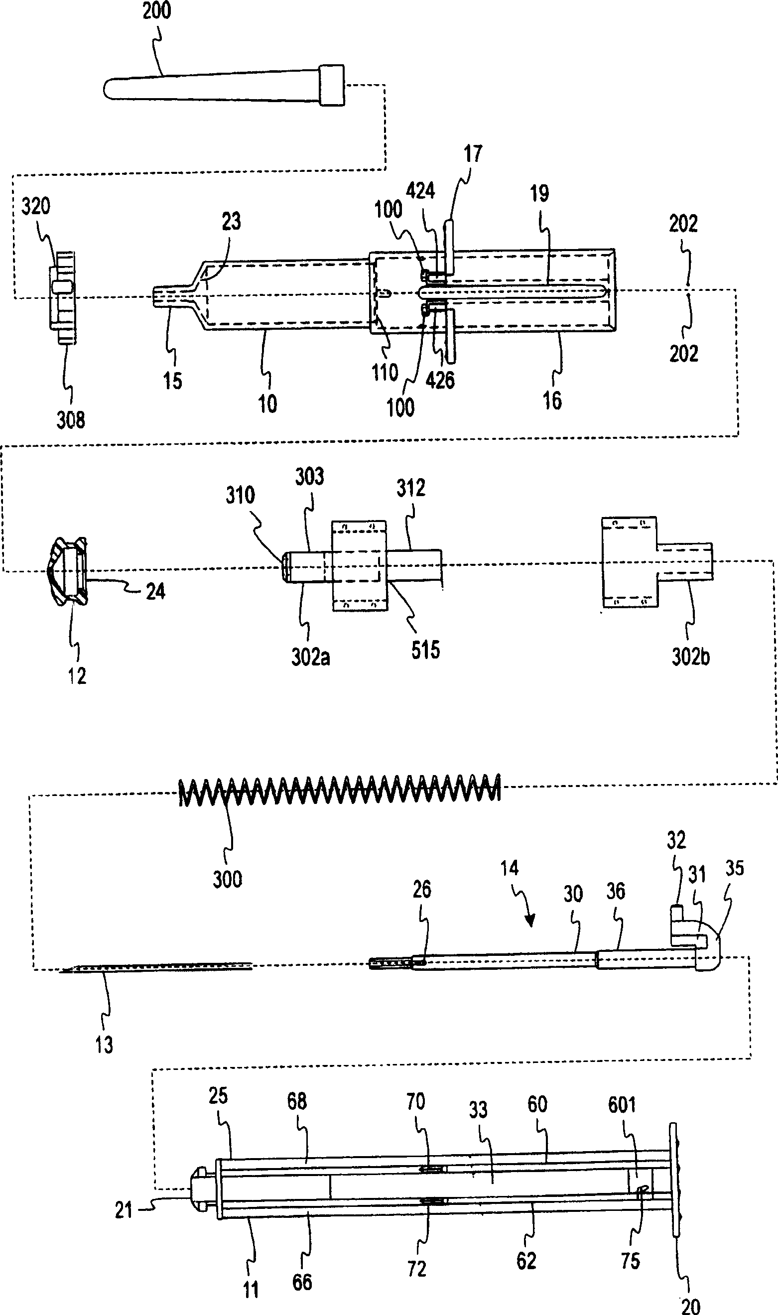 Disposible safety syringe with improved retractable needle