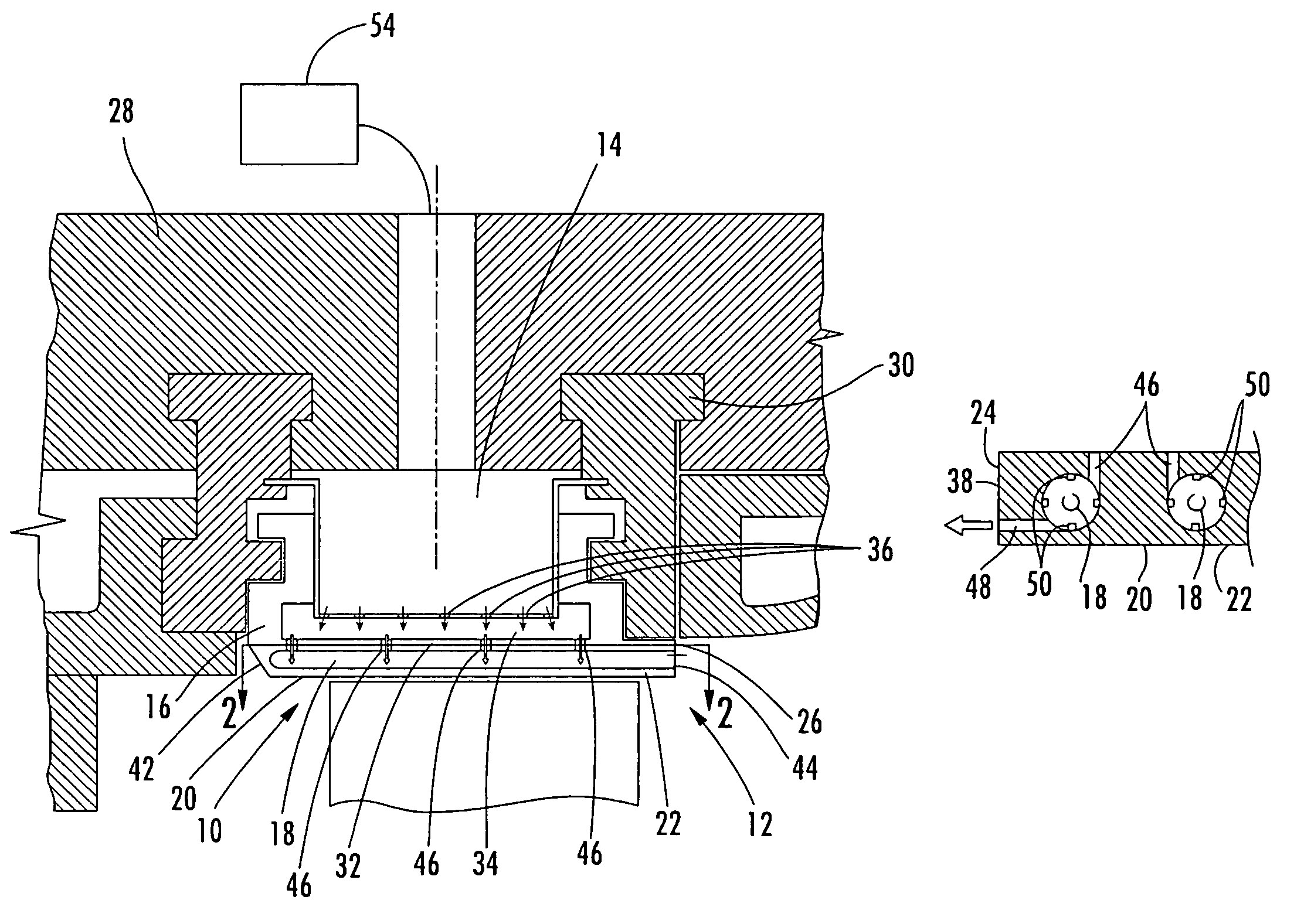 Vortex cooled turbine blade outer air seal for a turbine engine