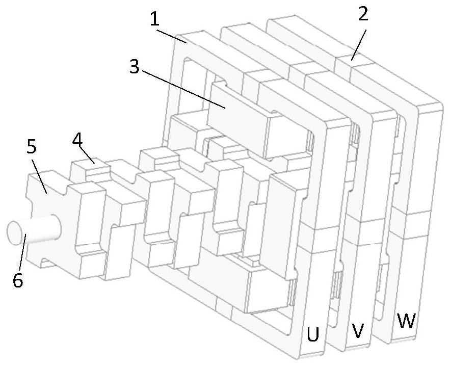 A cylindrical primary permanent magnet transverse flux linear motor