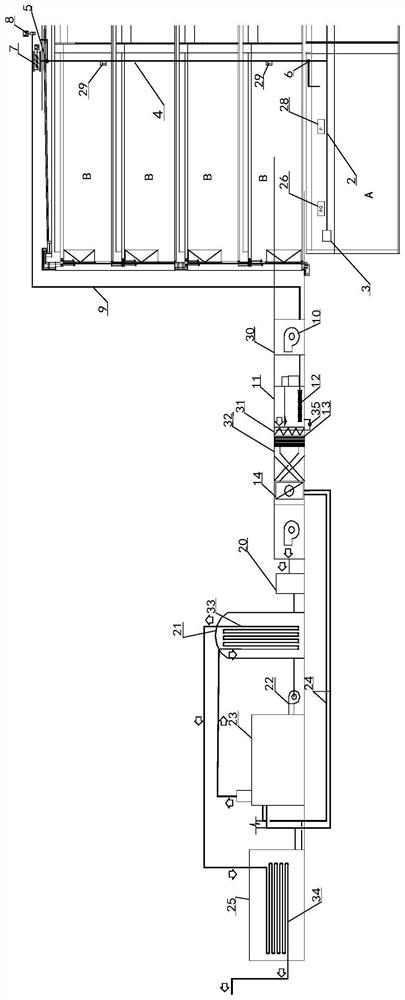 Underground space high-pollution exhaust air disinfection purification and heat recovery system and method