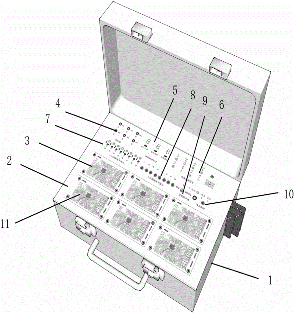 Modularized electronic-technique comprehensive application experimental box