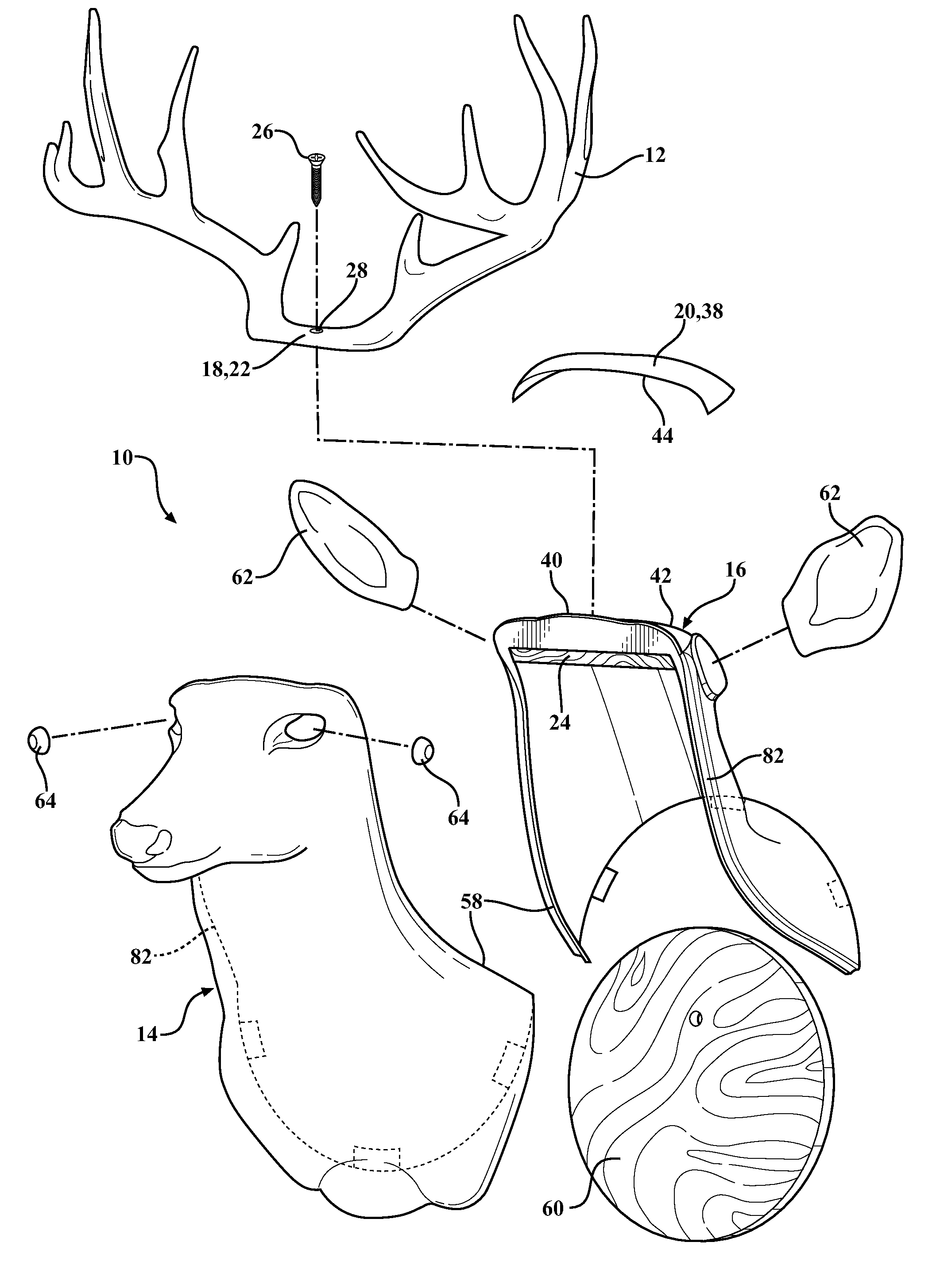 Antler mounting kit