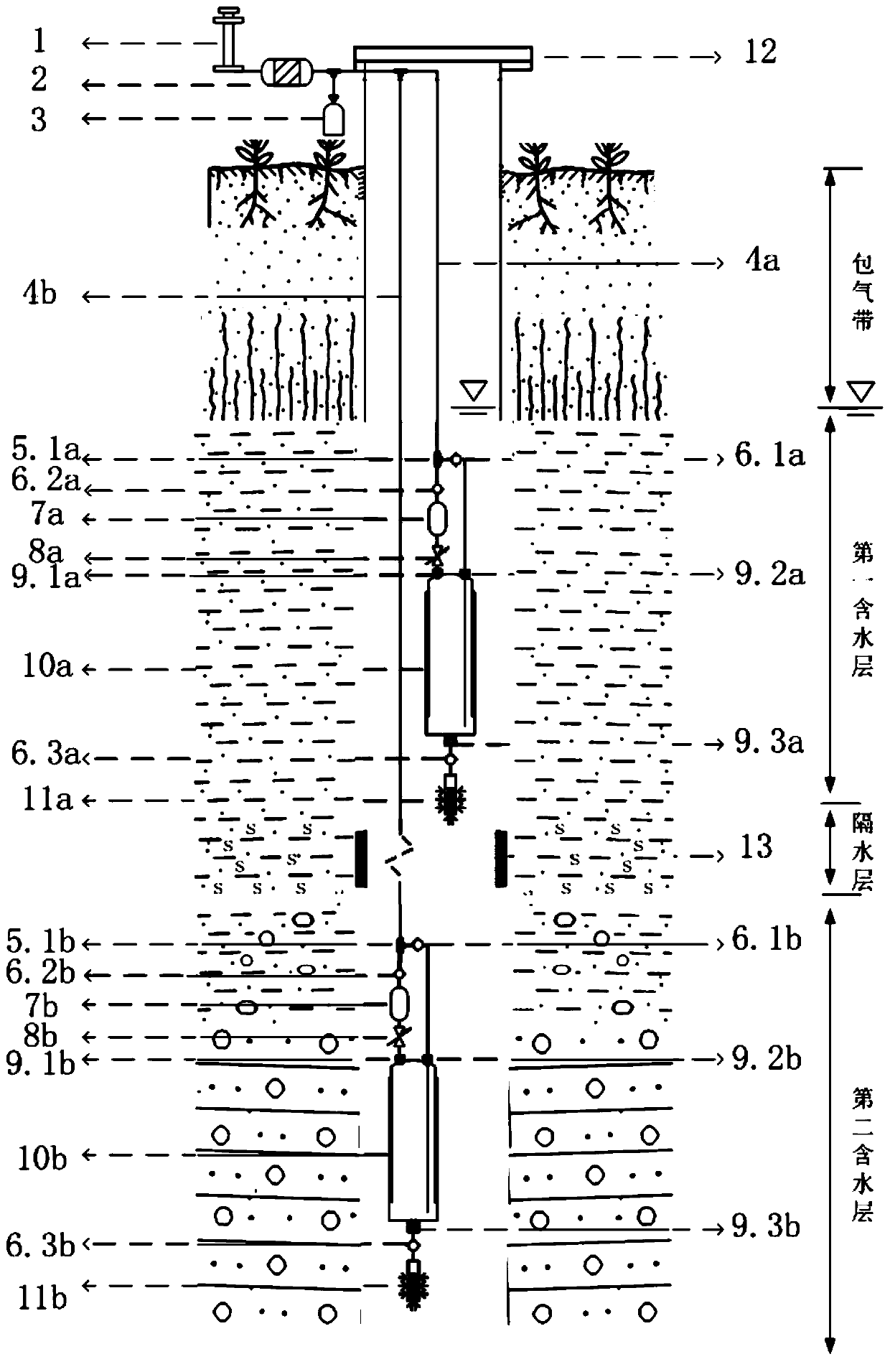 Underground water single-tube pulse stratified sampling device based on gas drive principle