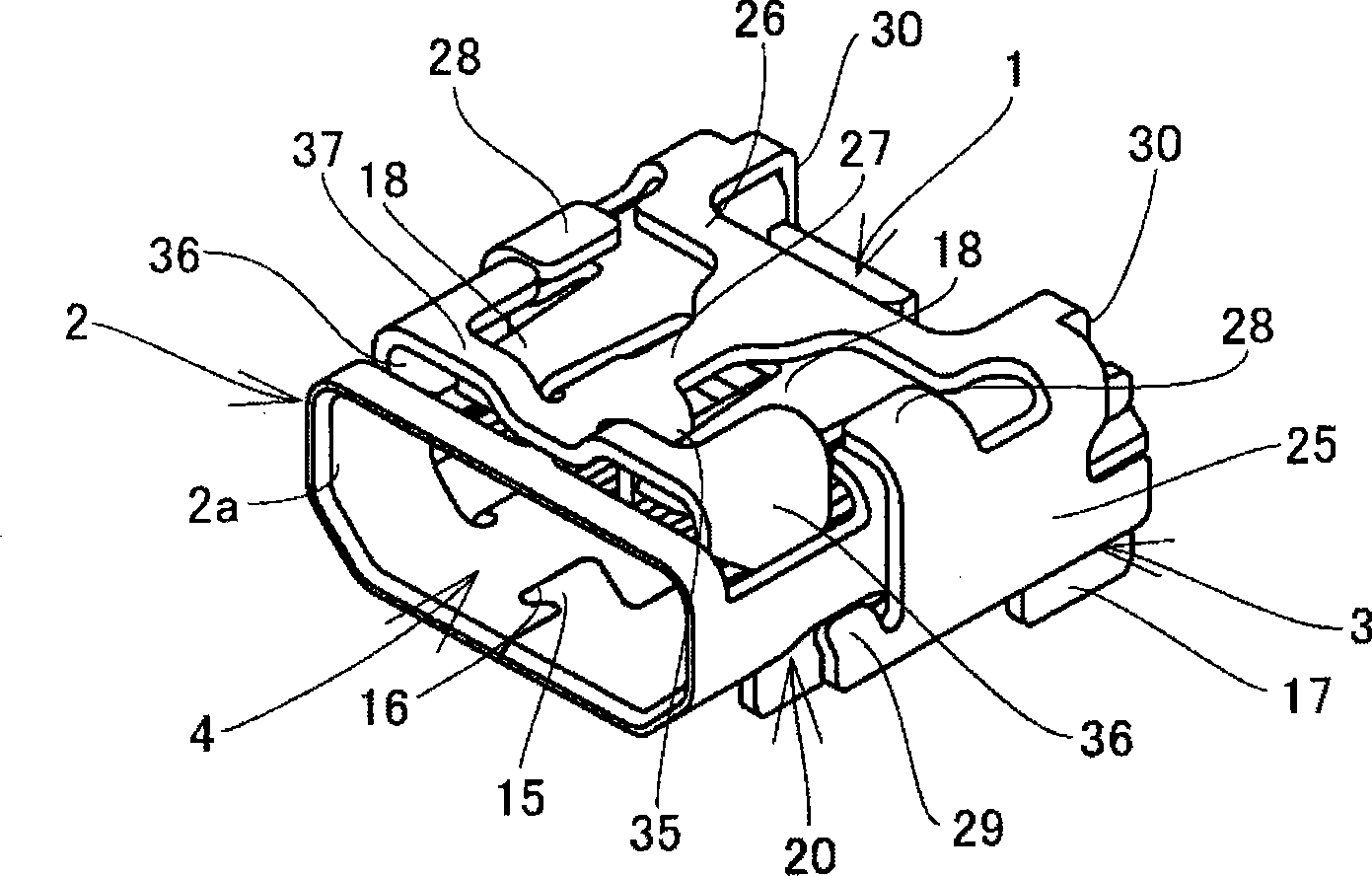 Rectangular connector socket with false-imbedding prevention structure for plug