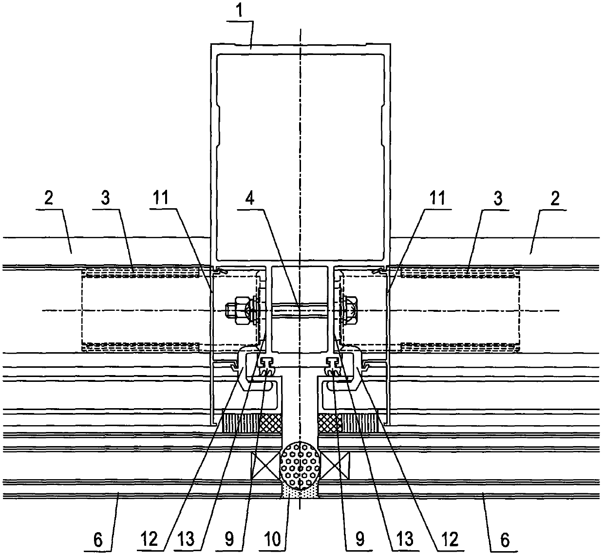 Device used for connecting curtain wall aluminum alloy cross beam with upright