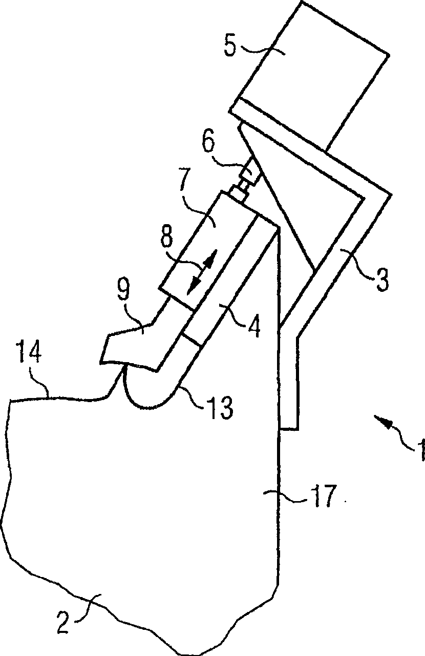 Tilting system for a flanging device