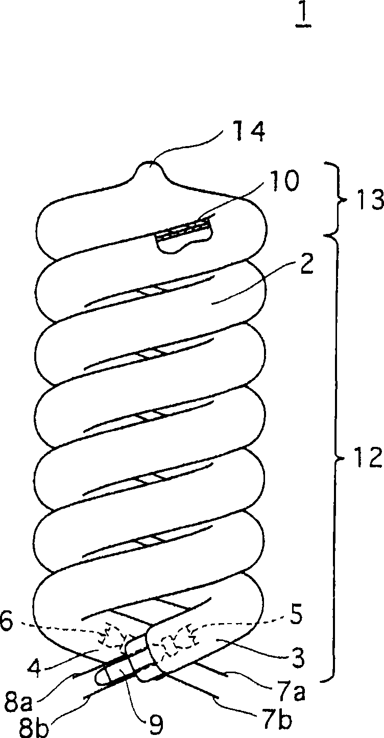 Process for producing double helical glass tube, light-emitting tube for fluorescent lamp, and fluorescent lamp