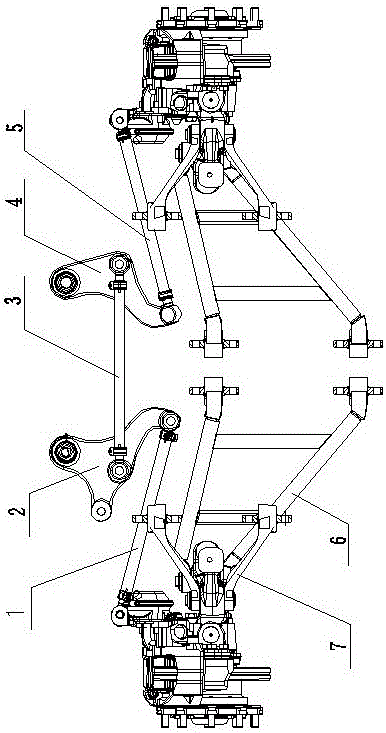 Double swing arm disconnected front axle